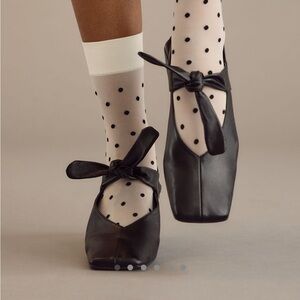 Anthropologie Vicenza Bow Mary Jane Flats Black size 10/41